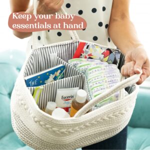 luxury little Baby Diaper Caddy Organizer with Rainbow Felt Letter Board