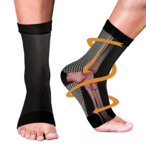 neuropathy socks for women and men, soothe compression socks for neuropathy pain, ankle brace plantar fasciitis socks for relief of foot pain swelling, achilles tendonitis (black,l/xl)