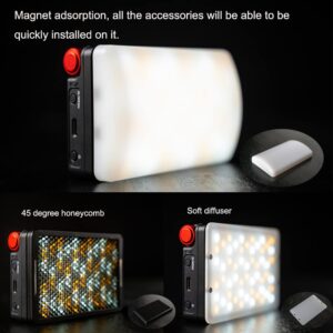 Aputure MC Pro Camera Light,5W High Brightness 1585 Lux at 0.5m,2000-10000K Adjustable Magnetic Attraction and IP65 Weatherproof RGBWW Mini On Camera Video Light