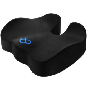 blisstrends seat cushion,thick memory foam cushions for pressure relief, tailbone pain, sciatica & back pain relief for office chairs (black)