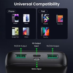 Yacikos Portable Charger 33800mAh,PD 3.0A USB-C Input & Output Power Bank,3 Outputs Battery Pack Backup Charger Compatible with iPhone 14/13,Android, Samsung Galaxy,Nexus,Google LG OnePlus and More