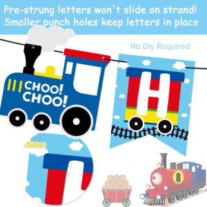 Train Party Decorations Train Birthday Party Supplies Railroad Happy Birthday Party Banners Cake Topper Steam Train Cupcake Toppers Railway Vehicle Ballons for Train Theme Baby Shower Supplies