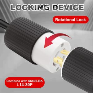 Saihisday NEMA L14-30P Twist Locking Plug and Connector,Generator Locking Plug Adapter 30 Amp 125/250V, UL Listed