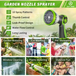 AUTOMAN Garden Hose Nozzle - 2 Pack, Thumb Control Sprayer, Slip-Resistant Water Nozzle, Extra 4 Washers, for Watering Plants Lawn & Garden, Cleaning, Washing Car, Showering Pets