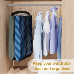 Upgraded Tie Rack Tie Hanger 24 Hooks Wooden Tie Organizer, Space Saving Tank Top Hanger,Belt Organizer for Closet,Bra Organizer with 360°Rotating