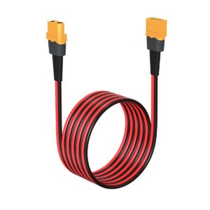 elfculb 12awg 20ft xt60 extension cable 2 6 10 20 35 50 75 100ft xt60 female to male connector for rc battery portable power station solar panel(20ft)