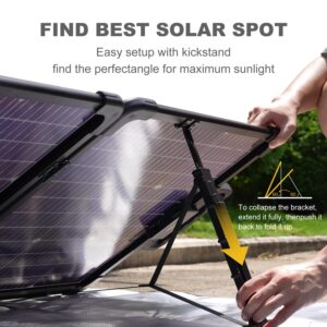 Togo POWER Portable Solar Panel for Power Station - Efficient, Waterproof Solar Cell Charger with Reflective Mat - Foldable & Adjustable 100W Bifacial Solar Panel Bracket for Home & Outdoor Adventure