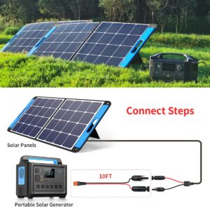 ELFCULB 12AWG 10FT Solar to XT60i Cable 2 10 25 35 50 75 100FT Solar Connector to XT60i Adapter Cable for Portable Power Station (10FT)