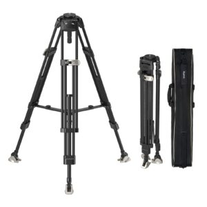 smallrig freeblazer heavy-duty carbon fiber tripod, 72" video bowl tripod with one-step locking system, load up to 55 lbs, for camera, camcorder-4167