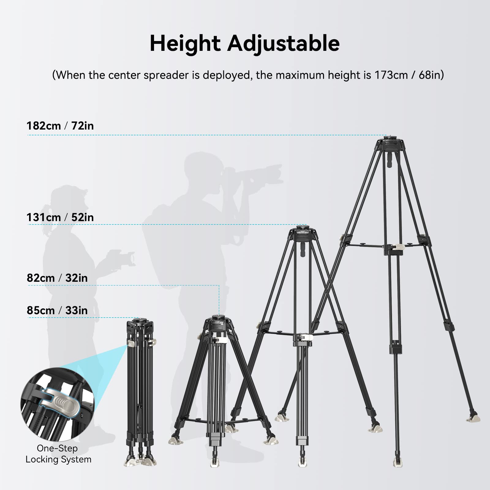 SmallRig FreeBlazer Heavy-Duty Carbon Fiber Tripod, 72" Video Bowl Tripod with One-Step Locking System, Load up to 55 lbs, for Camera, Camcorder-4167