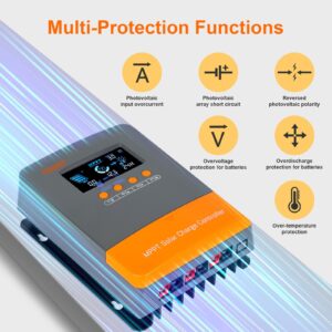 PowMr MPPT 60a Solar Charge Controller 12V 24V 36V 48V Max 2080W 150 Input MPPT Charger w/LCD