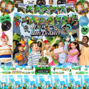 Birthday Party Supplies - Party Supplies Include Banner, Backdrop, Tableware, Cake Toppers, Balloons, Hanging Swirls, Style Decorations