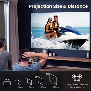 FANGOR 206A Portable Projector -HD Bluetooth Projector for Outdoor MovieS, Mini 1080P Supported Video Projector with Carry Bag & Tripod, Compatible Computer/ Laptop/ SD Cards/PS4/ Xbox