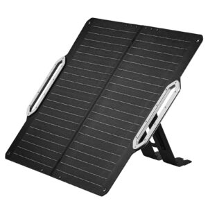iceco sp80 portable solar panels 80w, high-efficiency monocrystalline solar panel, foldable solar charger with adjustable kickstand, waterproof ip67 for outdoor, camping, rv and emergency backup