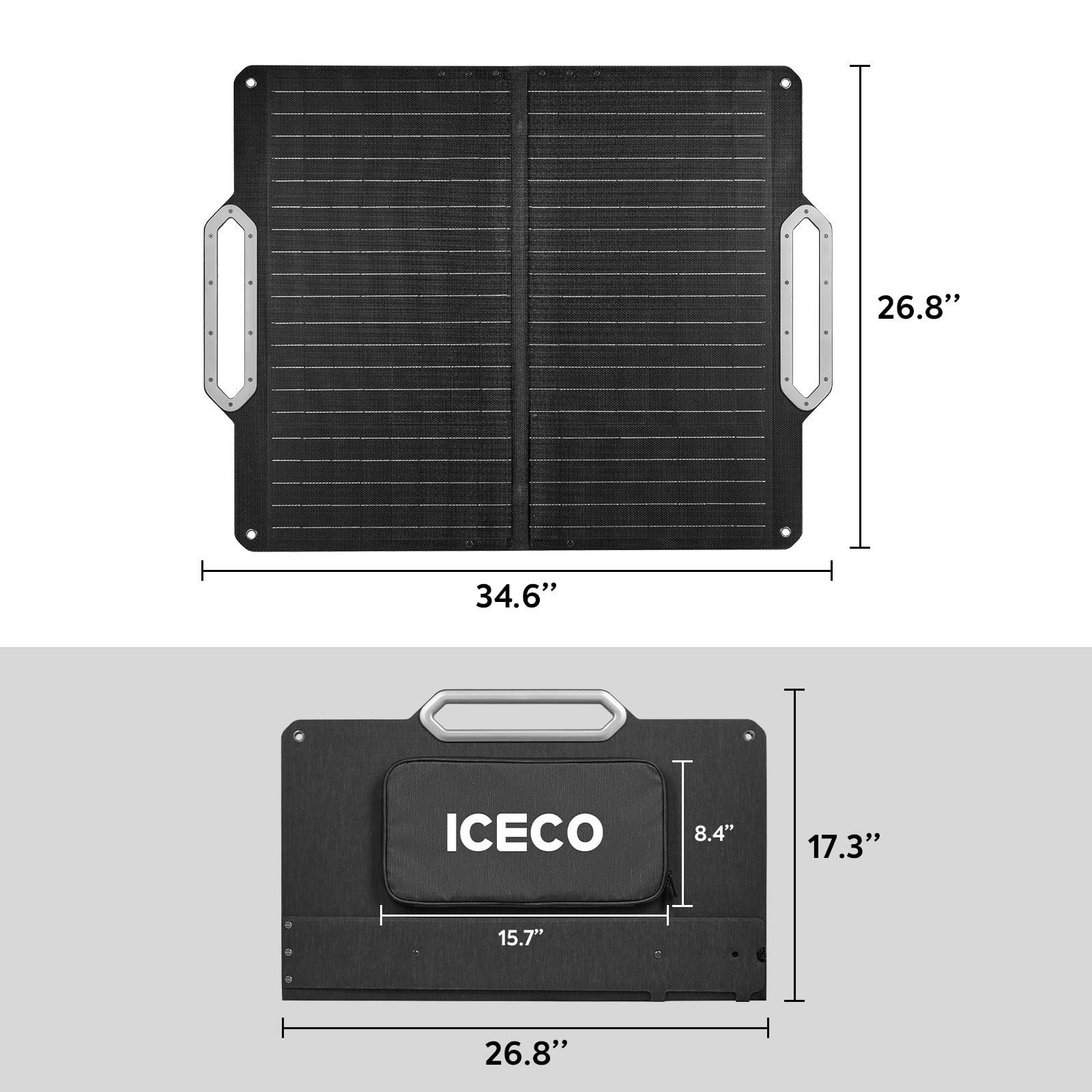 ICECO SP80 Portable Solar Panels 80W, High-Efficiency Monocrystalline Solar Panel, Foldable Solar Charger with Adjustable Kickstand, Waterproof IP67 for Outdoor, Camping, RV and Emergency Backup