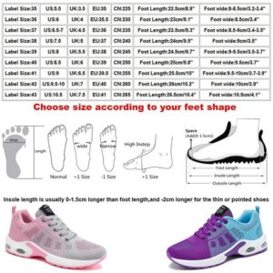 Dimleen Women's Fashion Air Cushion Sneakers Mesh Breathable Lace Up Lightweight Arch Support Orthotic Shock-Absorbing Walking Shoes (Pink,7.5,Women,7.5)