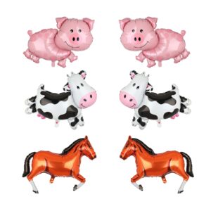 farm animal foil balloons pig cow horse donkey shaped mylar balloon for farm animals theme birthday party supplies decorations