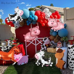 Farm Animal Foil Balloons Pig Cow Horse Donkey Shaped Mylar Balloon for Farm Animals Theme Birthday Party Supplies Decorations