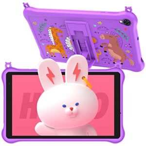 blackview tablet kids, android 12 tablets for toddlers, 5gb(3+2) ram 64gb rom 1tb tf, 5580mah 1280 * 800 with eyes protection, dual speakers wifi tablet for children, purple