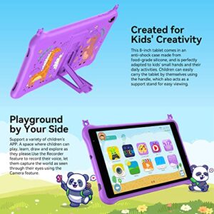 Blackview Tablet Kids, Android 12 Tablets for Toddlers, 5GB(3+2) RAM 64GB ROM 1TB TF, 5580mAh 1280 * 800 with Eyes Protection, Dual Speakers WiFi Tablet for Children, Purple