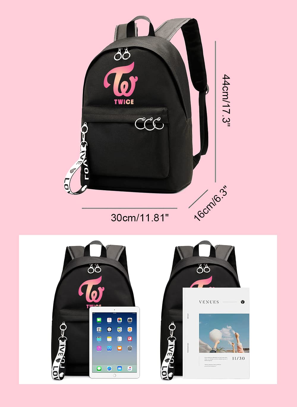 KAEFRA Casual Kpop Neｗ Twice Jeans Merch Backpack Bags Merchandise (KH003)