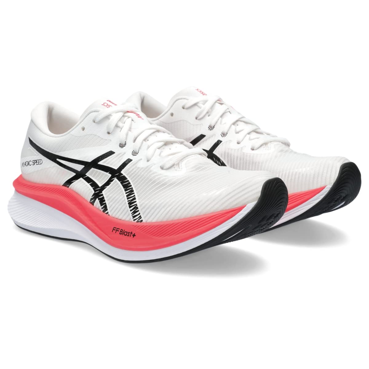 ASICS Women's Magic Speed 3 Running Shoes, 5.5, White/Black