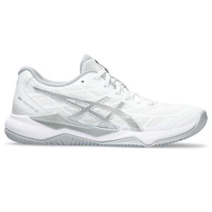 asics women's gel-tactic 12 shoes, 7, white/pure silver