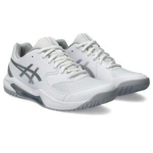 ASICS Women's Gel-Dedicate 8 Tennis Shoes, 8, White/Pure Silver