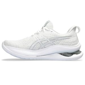 asics women's gel-kinsei max running shoes, 6.5, white/pure silver