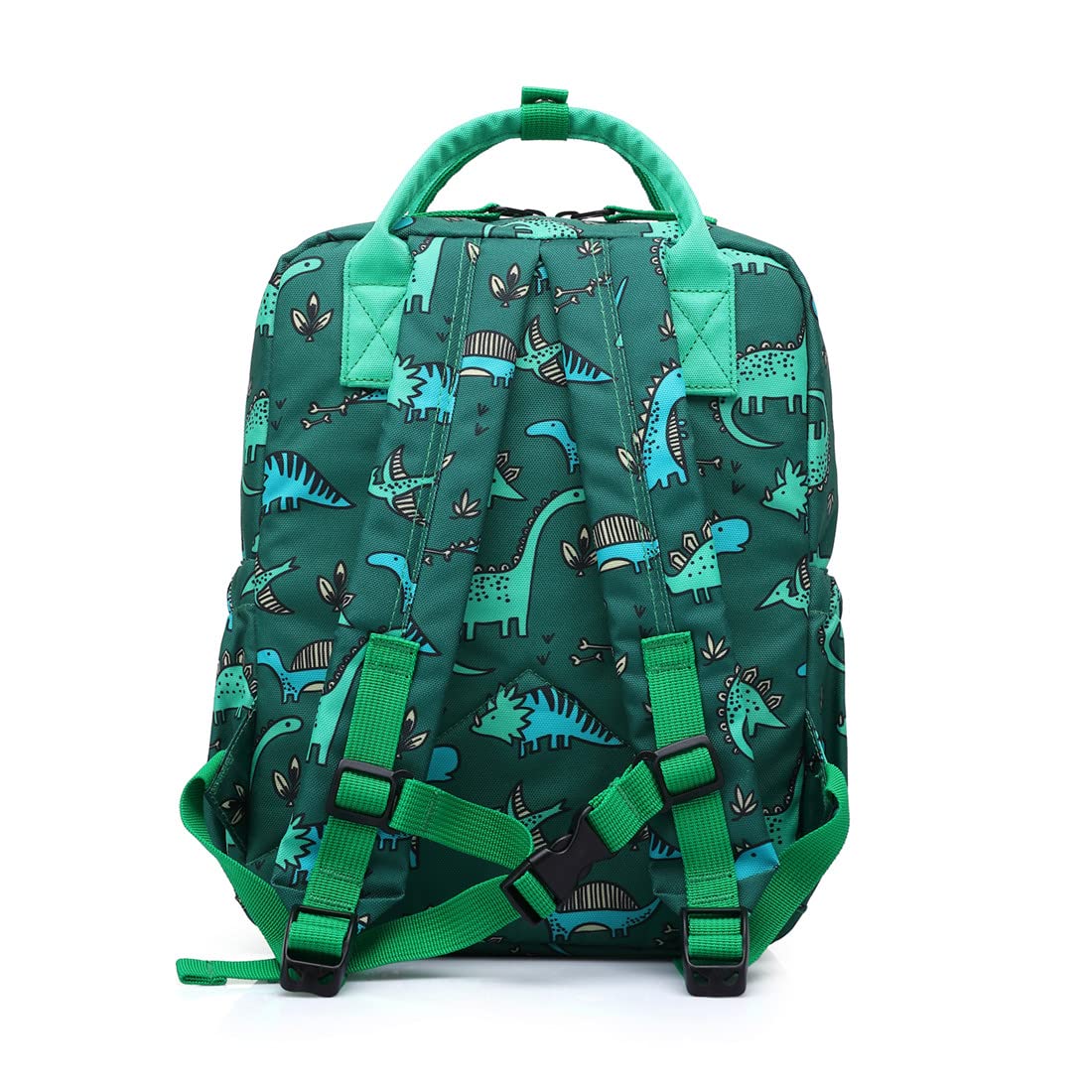 Cute Preschool Backpack Dinosaur Toddler School Book Bag for Girls Boys Kids Kindergarten Nursery Travel Bag with Chest Strap(12inch,Green Dinosaur)