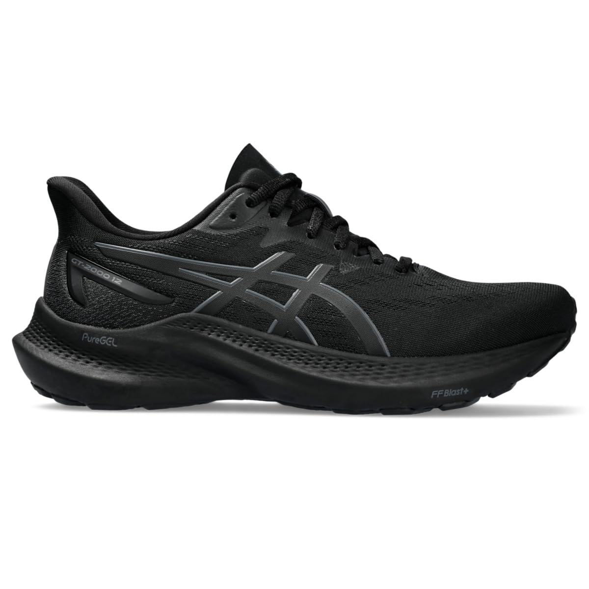 ASICS Women's GT-2000 12 Running Shoes, 9, Black/Black