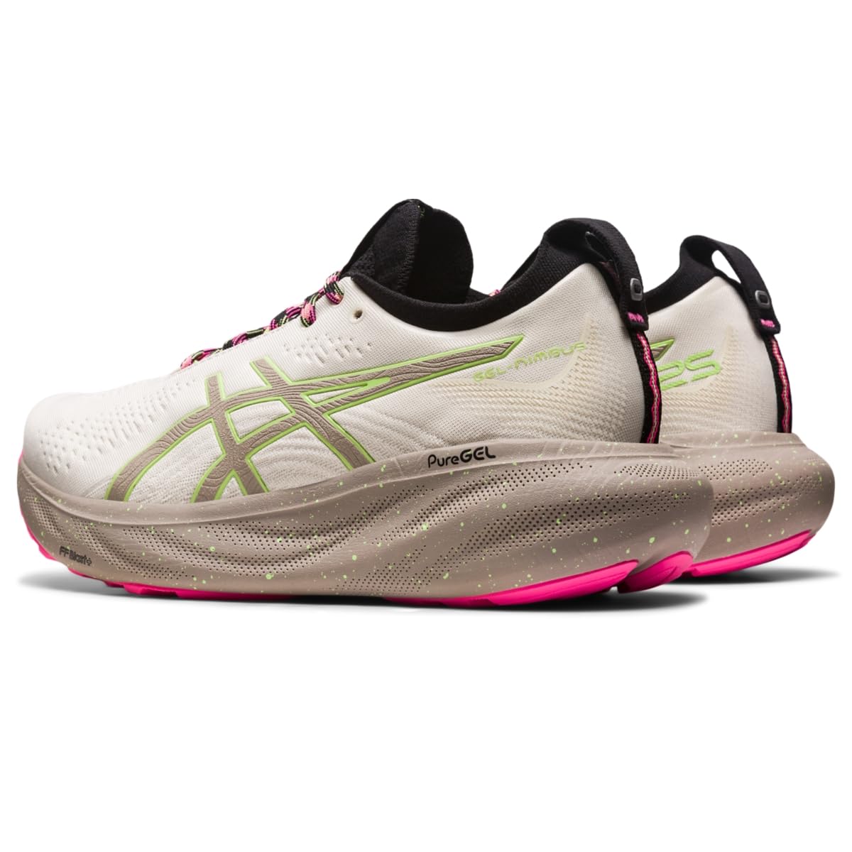 ASICS Women's Gel-Nimbus 25 Trail Shoes, 8.5, Nature Bathing/Lime Green