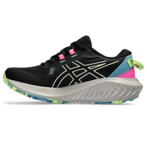 asics women's gel-excite trail 2 running shoes, 7, black/birch