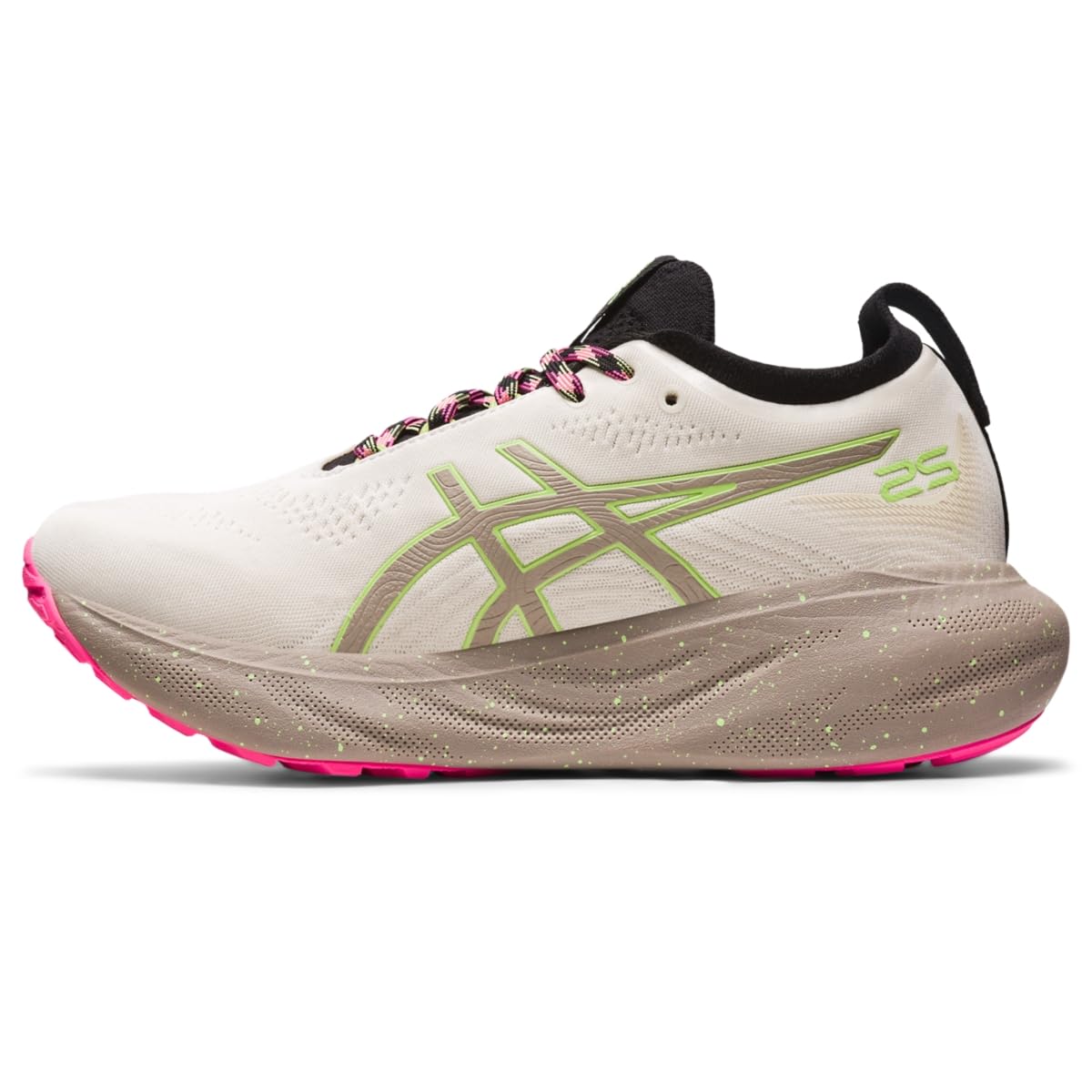 ASICS Women's Gel-Nimbus 25 Trail Shoes, 10, Nature Bathing/Lime Green