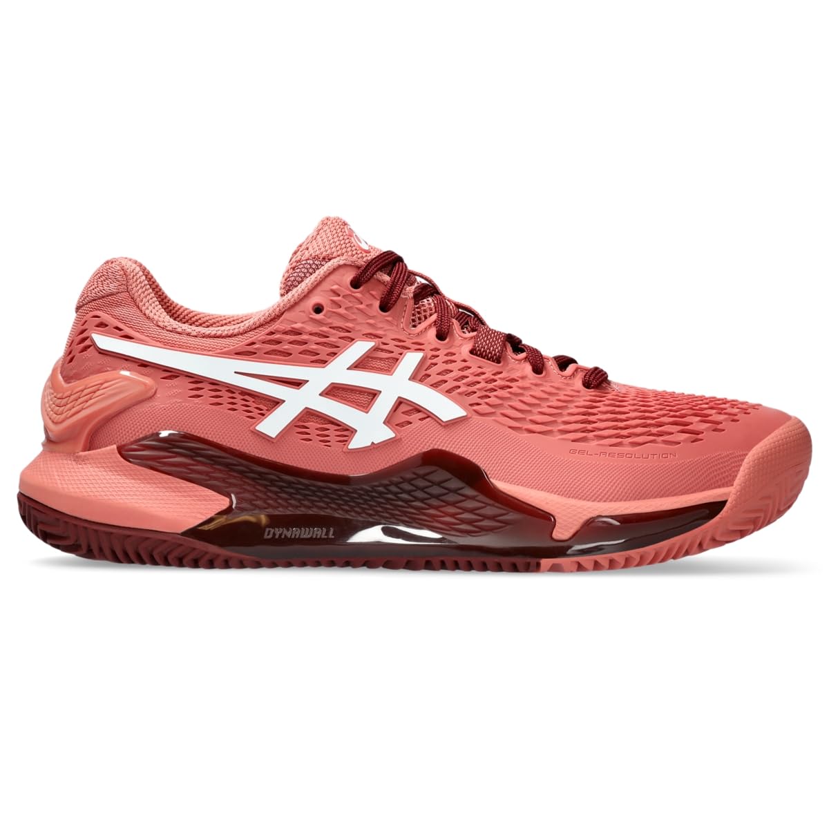 ASICS Women's Gel-Resolution 9 Clay Tennis Shoes, 10.5, Light Garnet/White