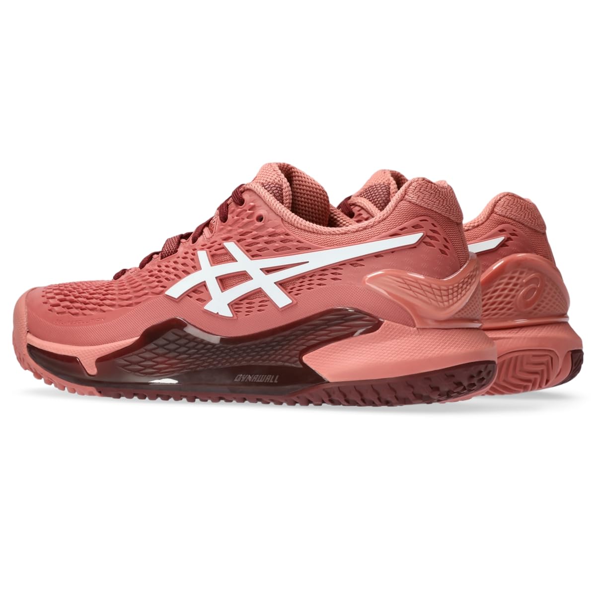 ASICS Women's Gel-Resolution 9 Clay Tennis Shoes, 10.5, Light Garnet/White