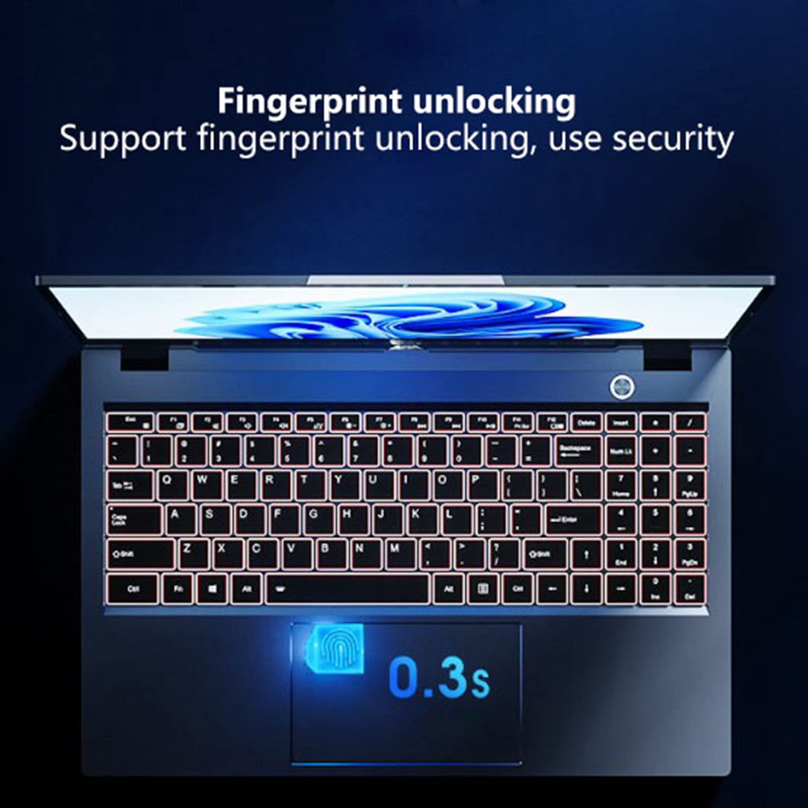 ciciglow 15.6in Laptop, Slim Laptop with Fingerprint Unlock, 8GB RAM 1TB SSD, for Intel I7 CPU, 6 Cores and 12 Threads, 1920x1080 HD Screen, for Windows 10, 8000mAh