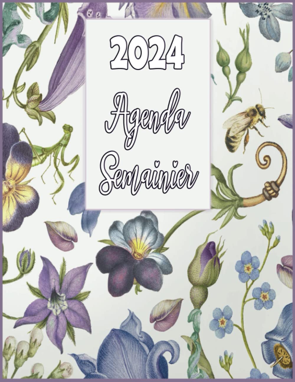 Agenda Semainier 2024: Grand Agenda Organiseur 1 Année, Semainier Planificateur 12 mois, Planner Français, Journalier Mensuel, de Janvier 2024 à ... notes-1 semaine sur 2 pages (French Edition)