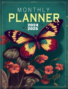 2024-2025 monthly planner: stay productive and stylish with our elegant large vintage butterfly & floral two 2 year agenda organizer diary - 24 months calendar