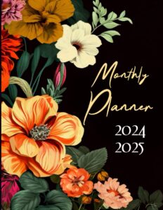 2024-2025 monthly planner: large floral jan-dec two 2 year calendar organizer for users who love to keep it simple and only want the monthly pages