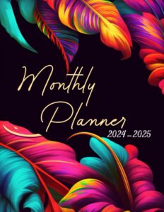 2024-2025 monthly planner: floral two 2 year agenda organizer diary - large 24 months calendar from january to december schedule