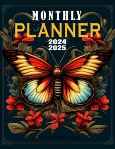 2024-2025 monthly planner: stay on top of your busy schedule with our comprehensive large vintage butterfly & floral two 2 year agenda organizer diary