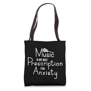 guitar music lover music is my best prescription for anxiety tote bag