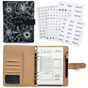 To Do List Notebook, To Do List Notepad, To Do Dotebook, Includes An Organizer For Cards, Documents, Brochures, Invoices And Photos, 3 Pages Of Stickers And A Pen