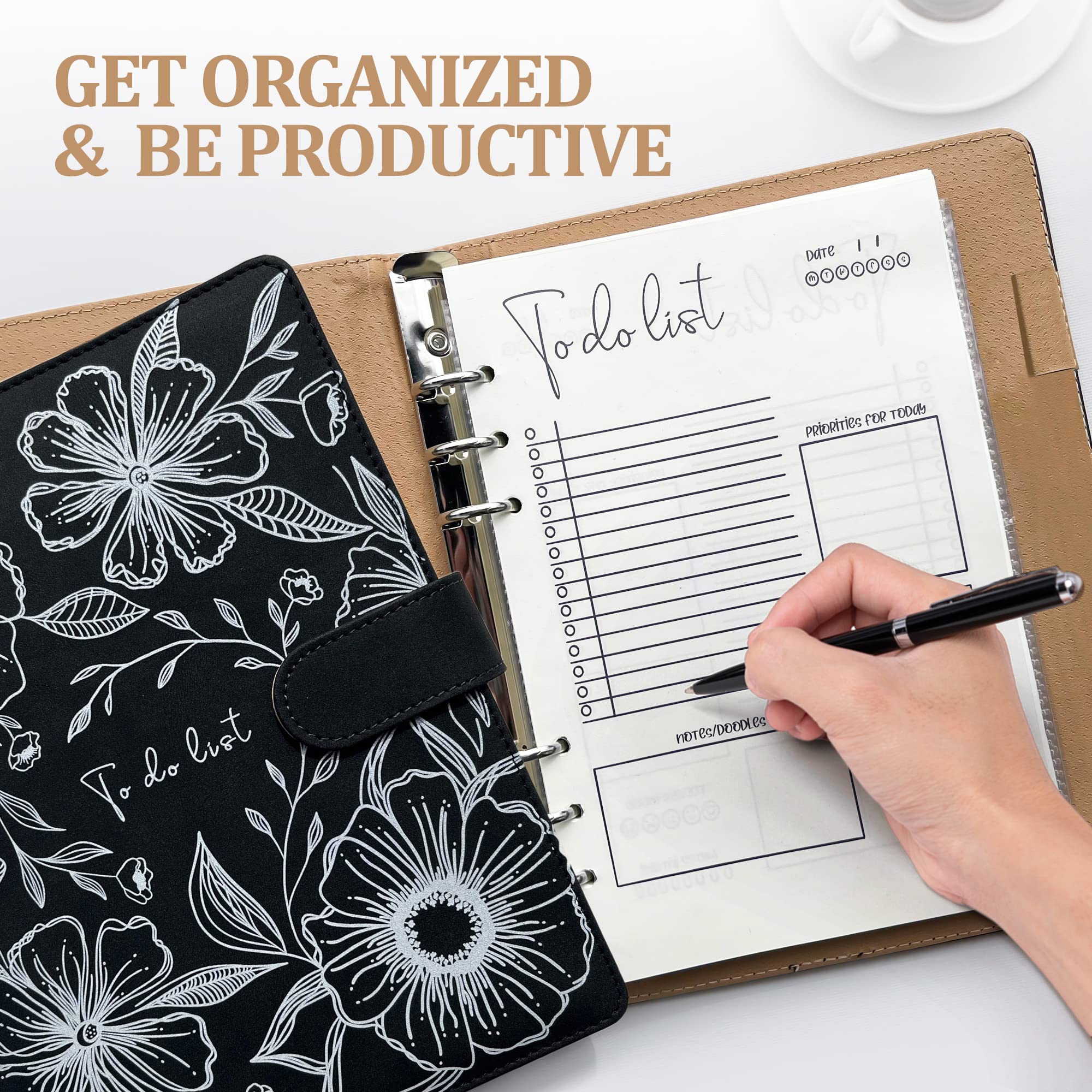 To Do List Notebook, To Do List Notepad, To Do Dotebook, Includes An Organizer For Cards, Documents, Brochures, Invoices And Photos, 3 Pages Of Stickers And A Pen