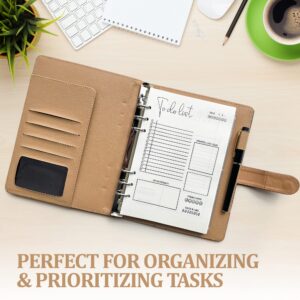 To Do List Notebook, To Do List Notepad, To Do Dotebook, Includes An Organizer For Cards, Documents, Brochures, Invoices And Photos, 3 Pages Of Stickers And A Pen