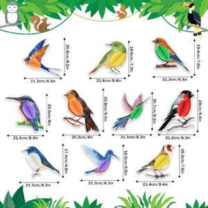 Perkoop 10 Pieces Birds Honeycomb Paper Cutouts Hawaiian Summer Rainforest Bird Party Decorations Hanging Luau Party Supplies Animal Tiki Jungle Theme Decorations for Safari Birthday