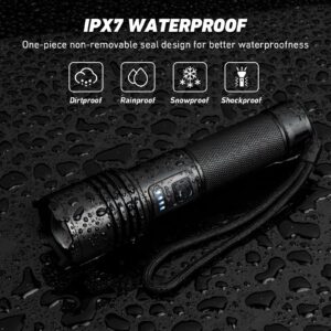 LED Flashlights High Lumens Rechargeable, 900000 Lumens Super Bright Flash Light Brightest Flashlight, 3 Modes IPX7 Waterproof, High Powered Tactical Flashlights for Camping Emergencies (2 Pack)