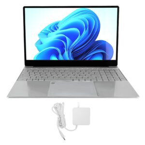 Jectse 15.6in Laptop, 12GB RAM 512GB ROM, Quad Core for Intel N5105 CPU Notebook Computer with Fingerprint Reader and Keypad, 2K HD IPS Screen, 7000mAh Battery for Windows 10, Silver