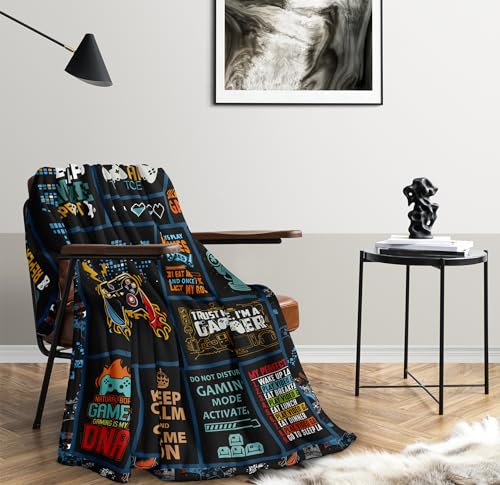 Punofell Gifts for Teenage Boys/Girls - Teen Boy Gifts - Game Room Decor for Adults - Gaming Decor for Boys Room - Best Gaming Gifts - Gamer Gifts - Video Game Gifts - Gamer Blanket 50" x 40"